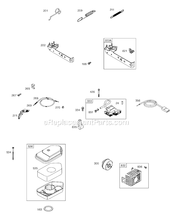 Page D Diagram and Parts List for 9L900SERIES  Briggs and Stratton Engine